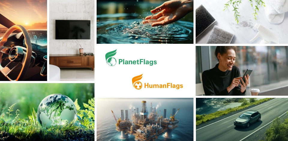 PlanetFlags™/HumanFlags™各製品イメージのコラージュ画像