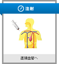 注射　直接血管へ