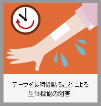 テープを長時間貼ることによる生体機能の阻害