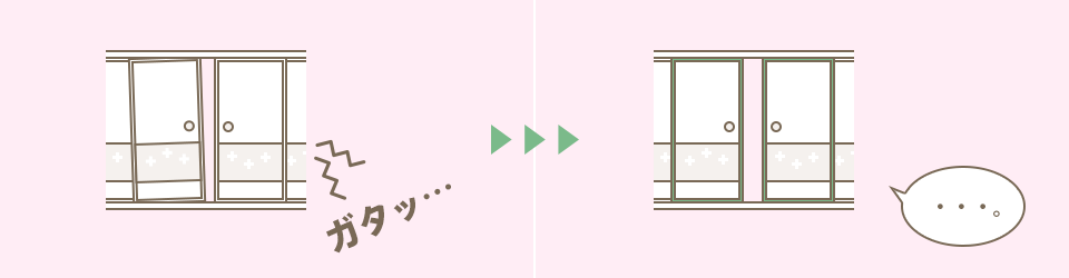 ふすまのすべりを助け擦過音を抑えるため