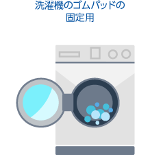 洗濯機のゴムパッドの固定用