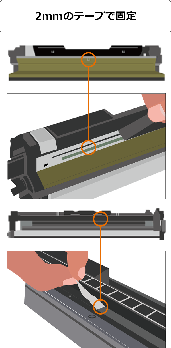 2mmのテープで固定
