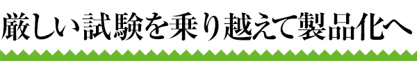 厳しい試験を乗り越えて製品化へ