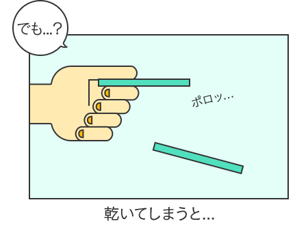 乾いてしまうと...