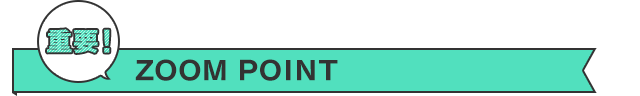 重要！　ZOOM POINT